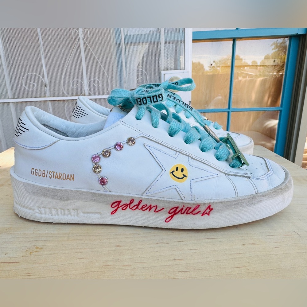 Golden Goose Custom White Sneaker, Size 36